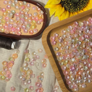 ลูกปัดดอกไม้อะคริลิทึบ 8 มม. 100ชิ้น - Acrylic Blossom Beads