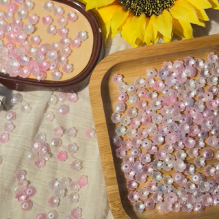 ลูกปัดดอกไม้อะคริลิทึบ 8 มม. 100ชิ้น - Acrylic Blossom Beads
