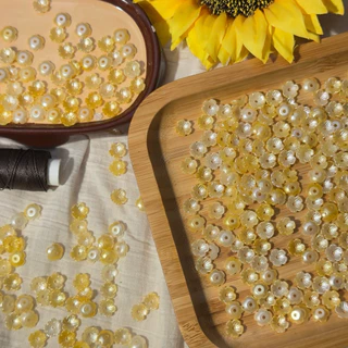 ลูกปัดดอกไม้อะคริลิทึบ 8 มม. 100ชิ้น - Acrylic Blossom Beads