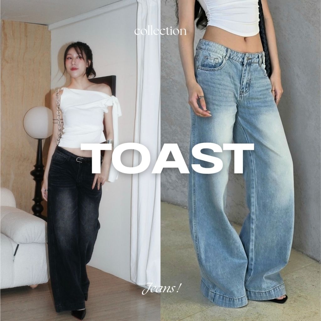 TOAST JEANS (กางเกงยีนส์ ยีนส์เอวต่ำ Baggy jeans  )