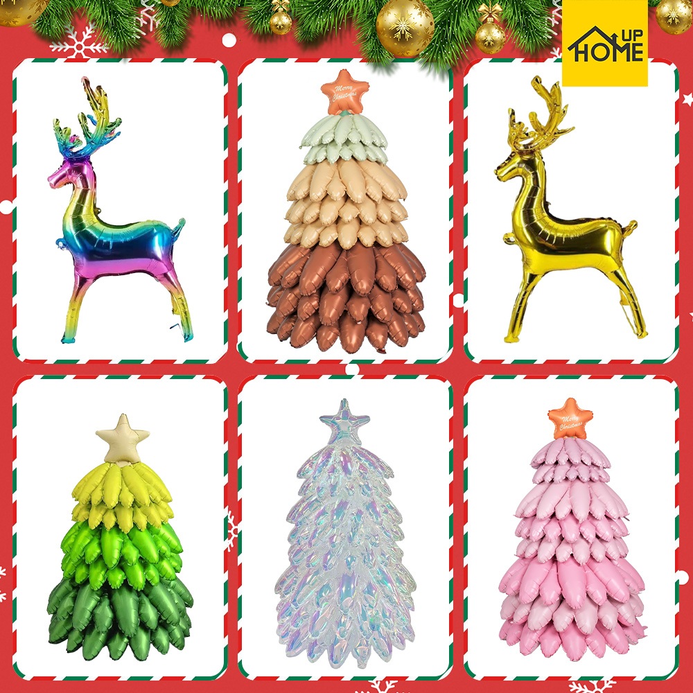ลูกโป่งฟอยล์ ต้นคริสต์มาสปลอม 4D ตกแต่งคริสต์มาส ลูกโป่งหมี ต้นคริสต์มาสยืน ฉากคริสต์มาส/HomeUP