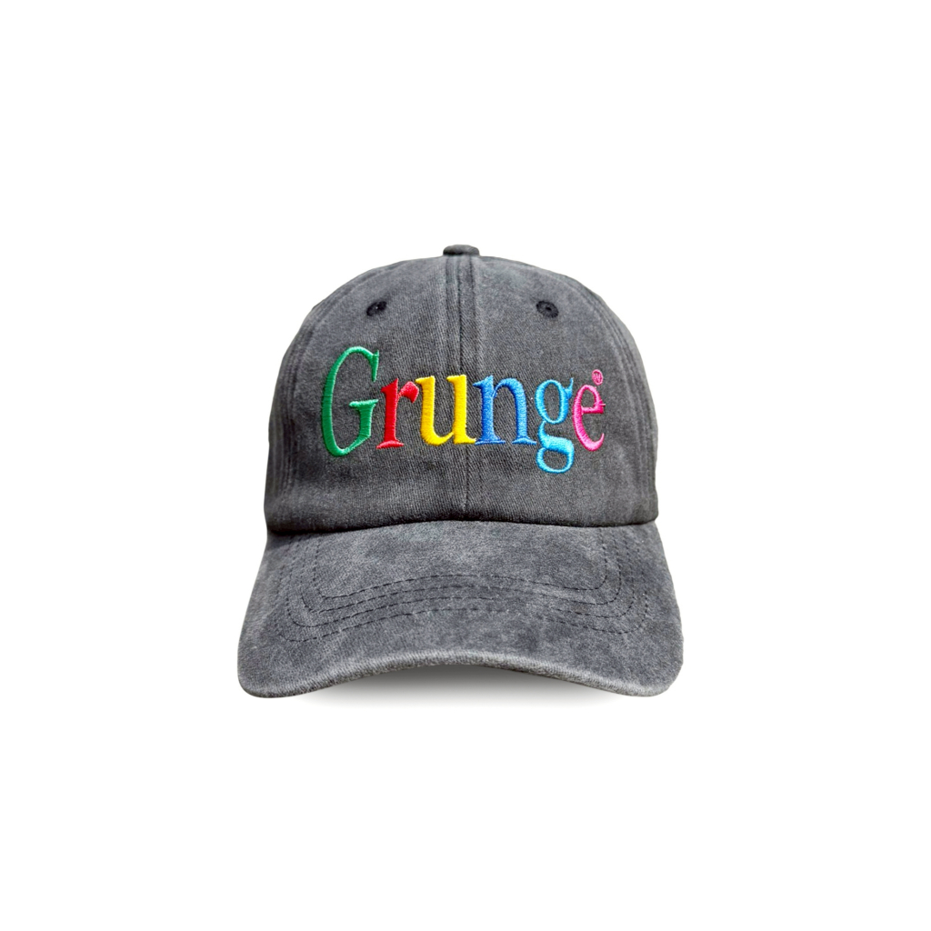 grunge black faded cap