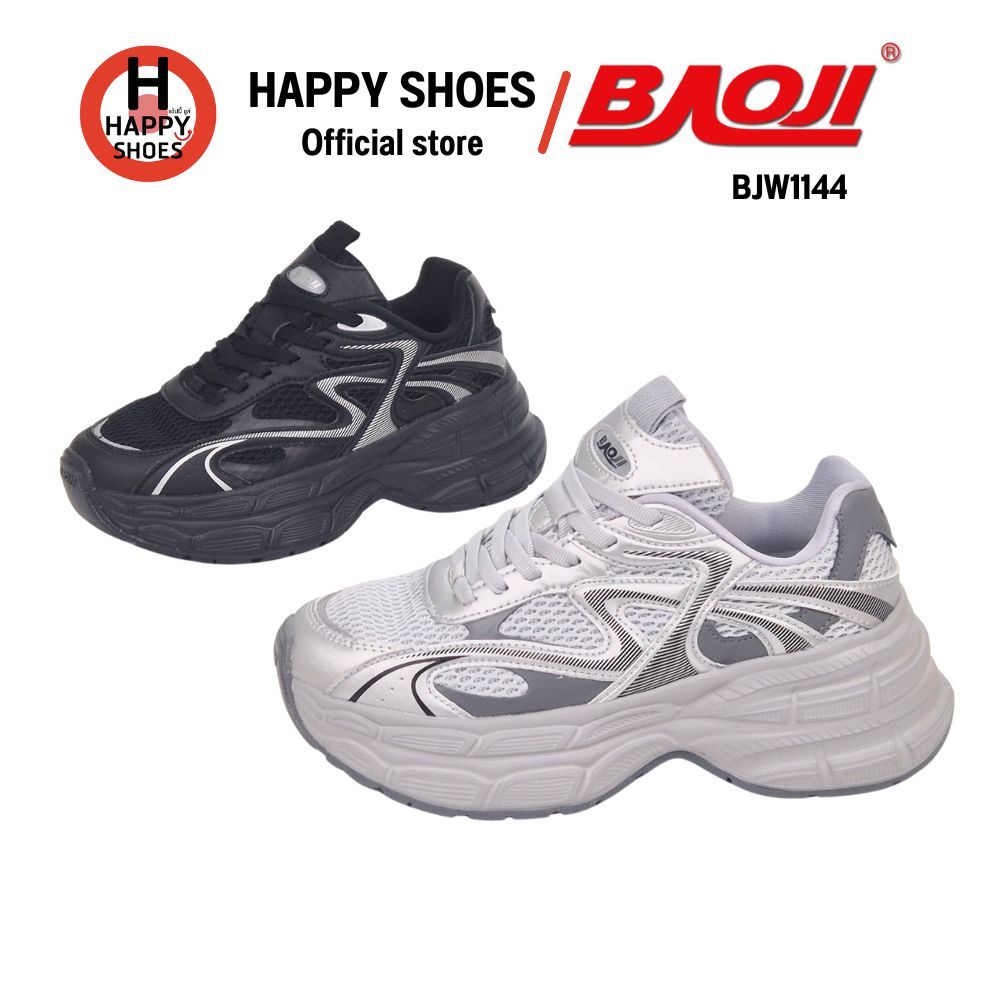 [🥇บาโอจิแท้100%🔢ไซส์37-41🆓ฟรี...ถุงเท้า 1 คู่] รองเท้าผ้าใบหญิง BAOJI BJW1144 สำหรับผู้หญิง นุ่มเบาสบายเท้า