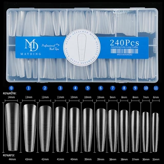 MAYDING เล็บปลอม เล็บ pvc ฟอร์มต่อเล็บอะคลิลิก ดีไซน์แบบกึ่งแมตต์ ไม่ต้องขัดตะไบ โปร่งใสไร้รอยต่อ ติดแน่นขึ้น