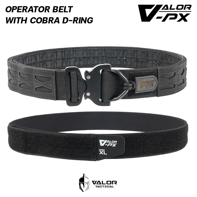 VALOR PX - Operator Belt GEN 2 เข็มขัดยุทธวิธี 2 ชั้น เข็มขัดผู้ชาย ทหาร ตำรวจ หัว Cobra + D-Ring