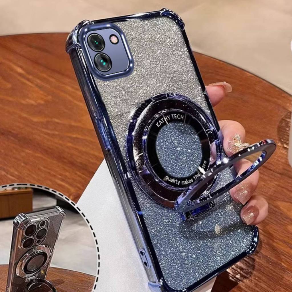 เคส2in1 สุดหรู สำหรับ Samsung A07 A05 A06 4G 5G A12 เคสฟรุ้งฟริ้ง สวยหรู กากเพชร CD 2in1 กันกล้อง กันมุม ตั้งได้