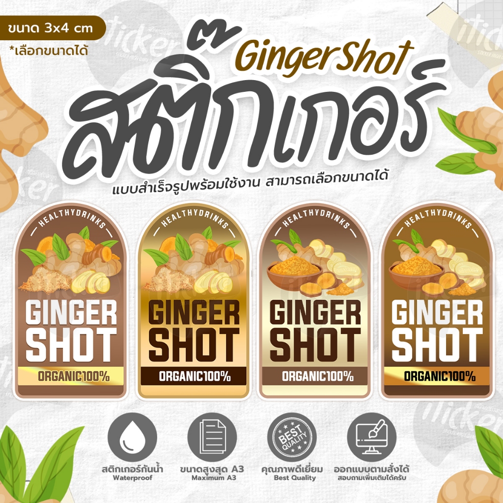 สติ๊กเกอร์ Ginger Shot [สำเร็จรูป]