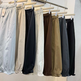 Gang_jeans#9379(K)พร้อมส่ง กางเกงขายาว ผ้ายีนส์ฟอกแต่งปลายระบาย ฟรีไซส์