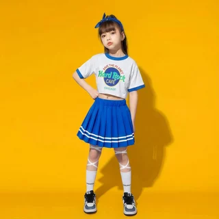 Beryl kids🌸ชุดการแสดงเด็ก🎀ชุดเด็กแฟชั่นสองชิ้น เชียร์ลีดเดอร์สำหรับเด็กชายและเด็กหญิง สไตล์เกาหลี เต้นฮิปฮอป เท่สุด