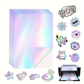 10/20 Pcs Holographic A4 Size Printable Vinyl Waterproof Rai…