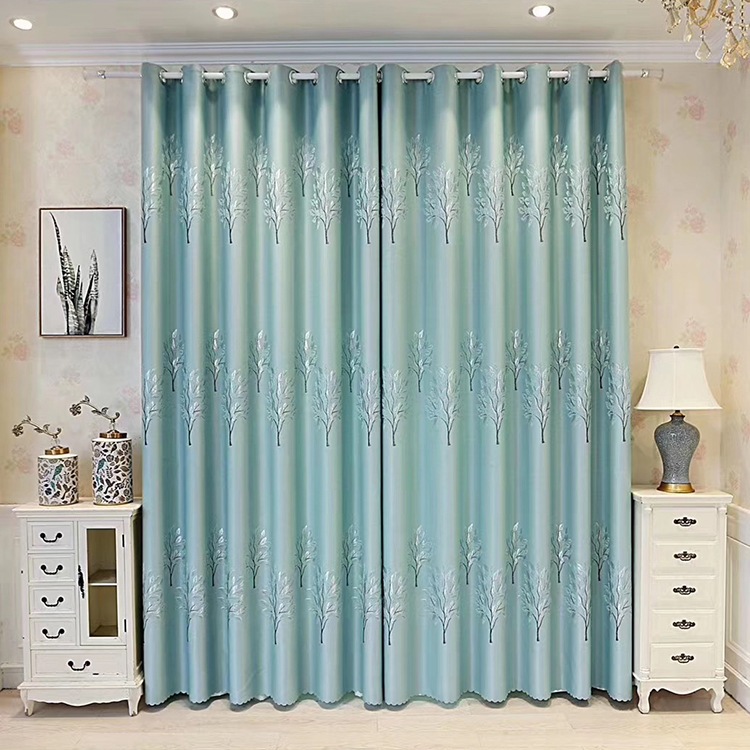 แนะนำ ผ้าม่าน ผ้าม่านห่วงตาไก่ กั้นห้อง กั้นแอร์ กันแดด ทึบแสง ปักลายต้นไม้ ม่านหน้าต่าง/ประตู มีหลายสี ราคาพิเศษ มีเก็บเงินปลายทาง