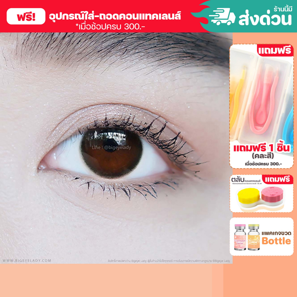 💥[ แถมตลับ Food grade ] Olivia (Black) ค่าสายตา 0.00-10.00 คอนแทคเลนส์