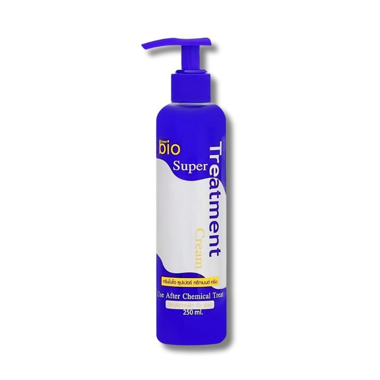 (1 ขวด) ทรีทเม้นท์ไบโอ Green bio Super Treatment Cream แบบขวดหัวปั๊ม 250 มล.