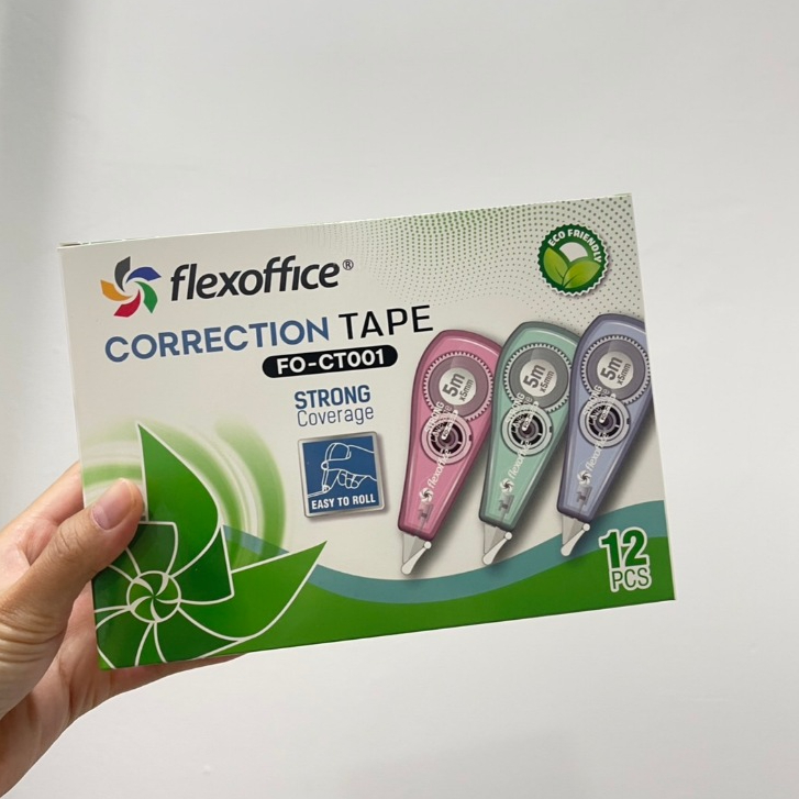 เทปลบคำผิด FlexOffice FO-CT001 แพ็ค 6/12 ชิ้น 5m x 5 mm