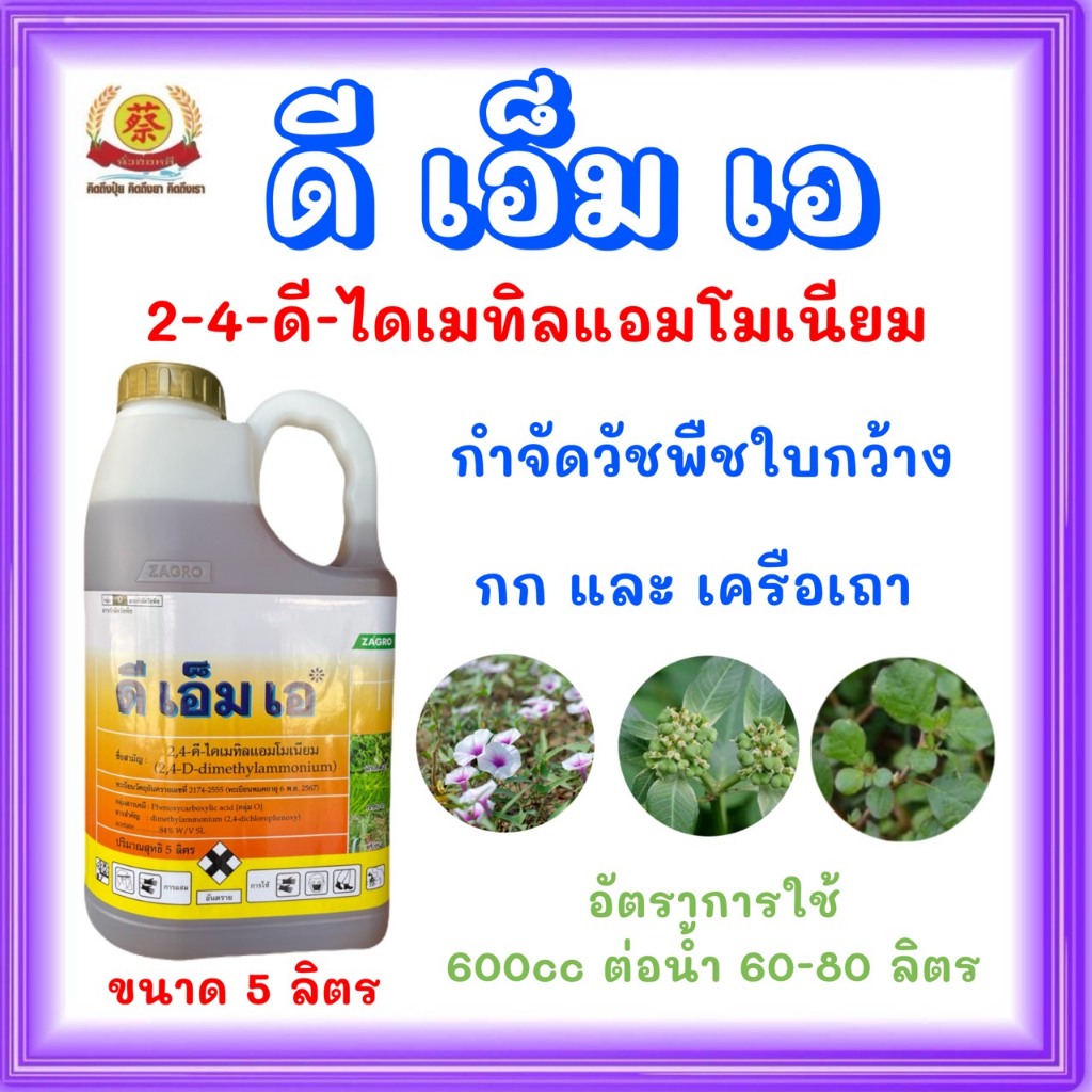 ดีเอ็มเอ (2-4-ดี-ไดเมทิลแอมโมเนียม) กก เคลือเถา ขนาด 5 ลิตร
