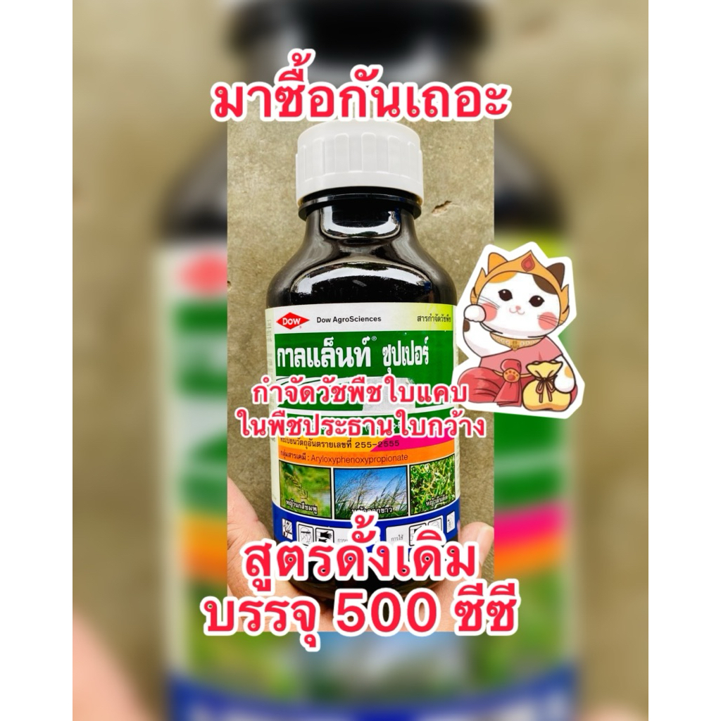 กาลแล็นท์ ซุปเปอร์ ฮาโลซีฟอป-พี-เมทิล กำจัดวัชพืชใบแคบในพืชประธานใบกว้าง ปลอดภัยต่อพืปประธาน บรรจุ500ซีซี/ขวด