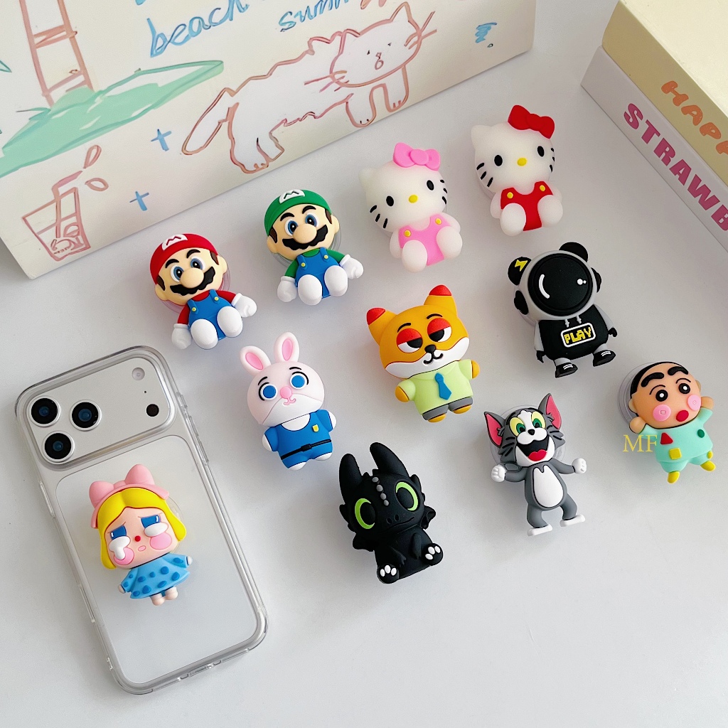 ขาตั้งโทรศัพท์ 3D การ์ตูนน่ารัก มาใหม่  ดูดแรง ตั้งได้ พับได้ หมุนได้ 360° ใช้ได้กับมือถือทุกรุ่น