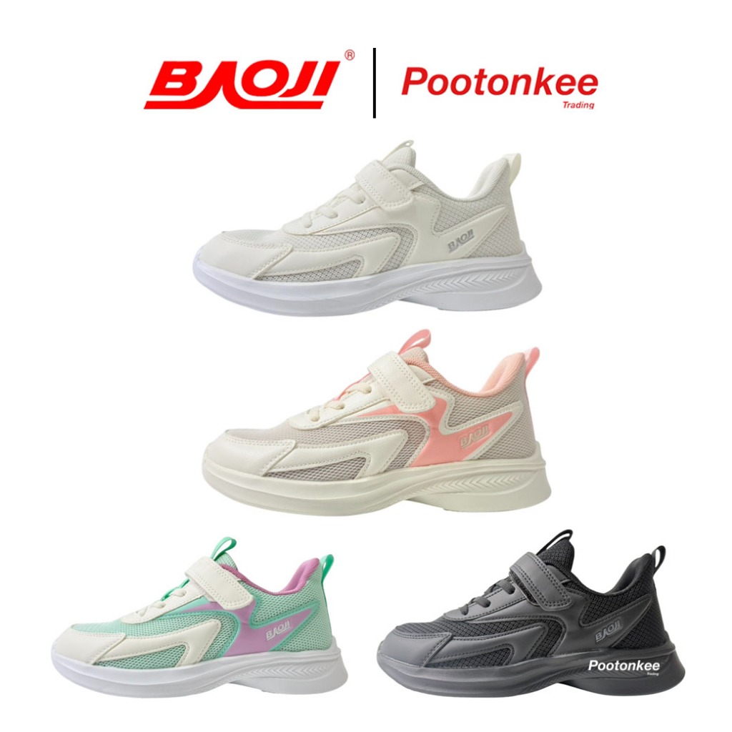 BAOJI บาโอจิ  รุ่น BJK 111 รองเท้าผ้าใบ รองเท้าเด็กวิ่งผู้ชายและผู้หญิง