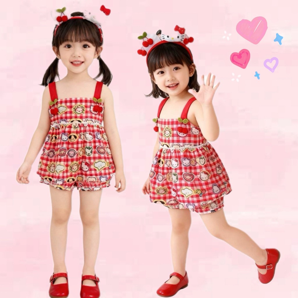 BB098  พร้อมส่ง ชุดเซตลูกสาว Hello รุ่นใหม่ น่ารักกก แต่งเชอรี่