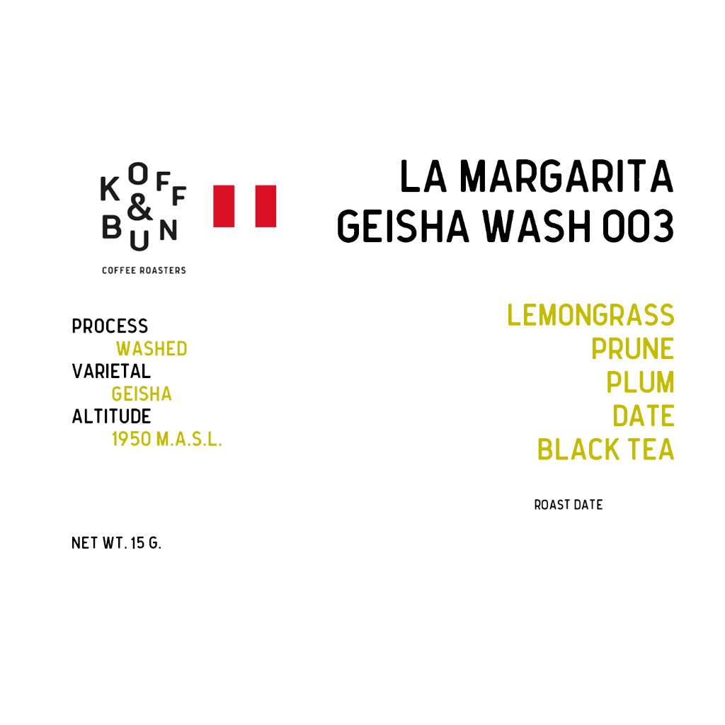 เมล็ดกาแฟคั่ว Peru La Mararita geisha wash