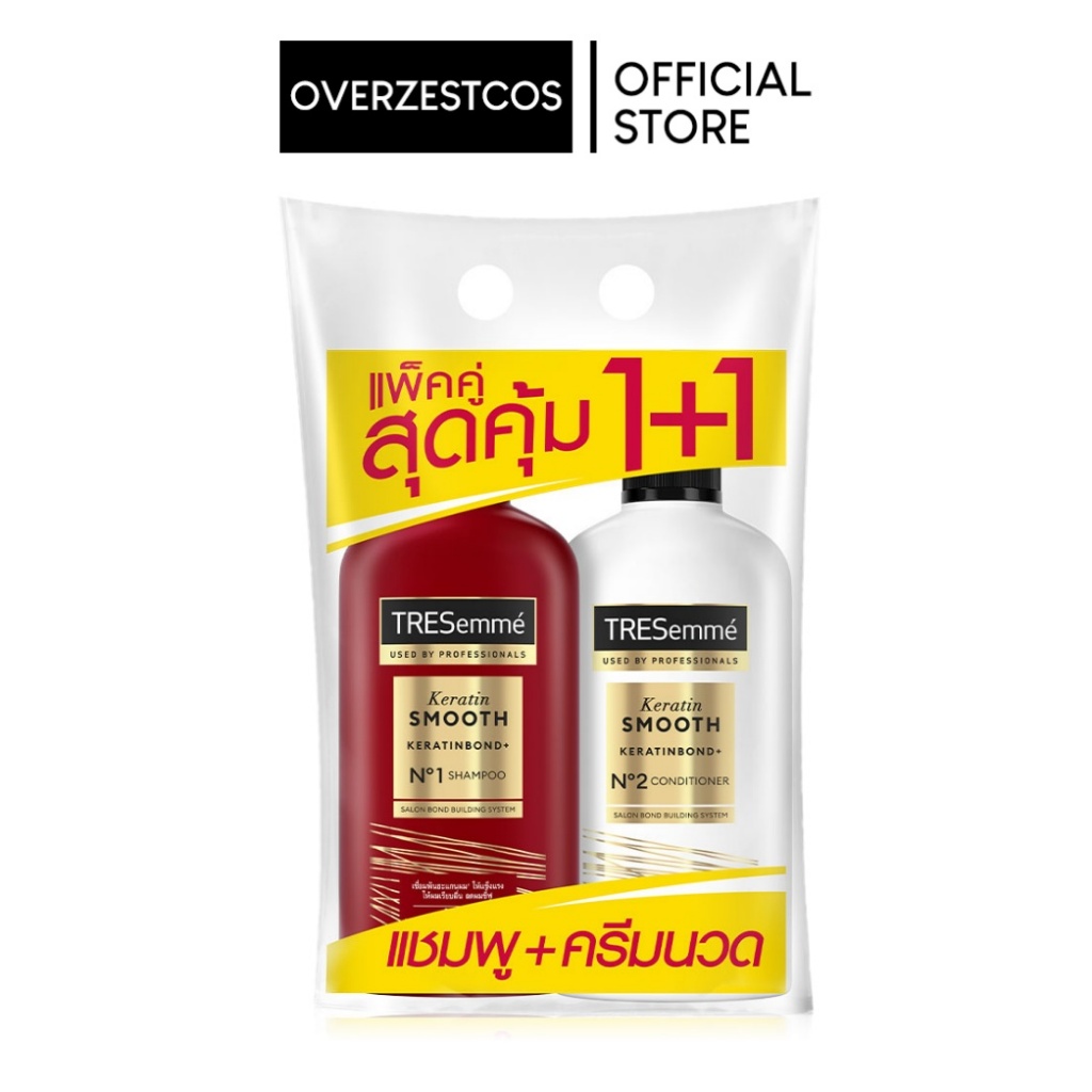 TRESEMME SHAMPOO+CONDITIONER KERATIN SMOOTH 370 ML.