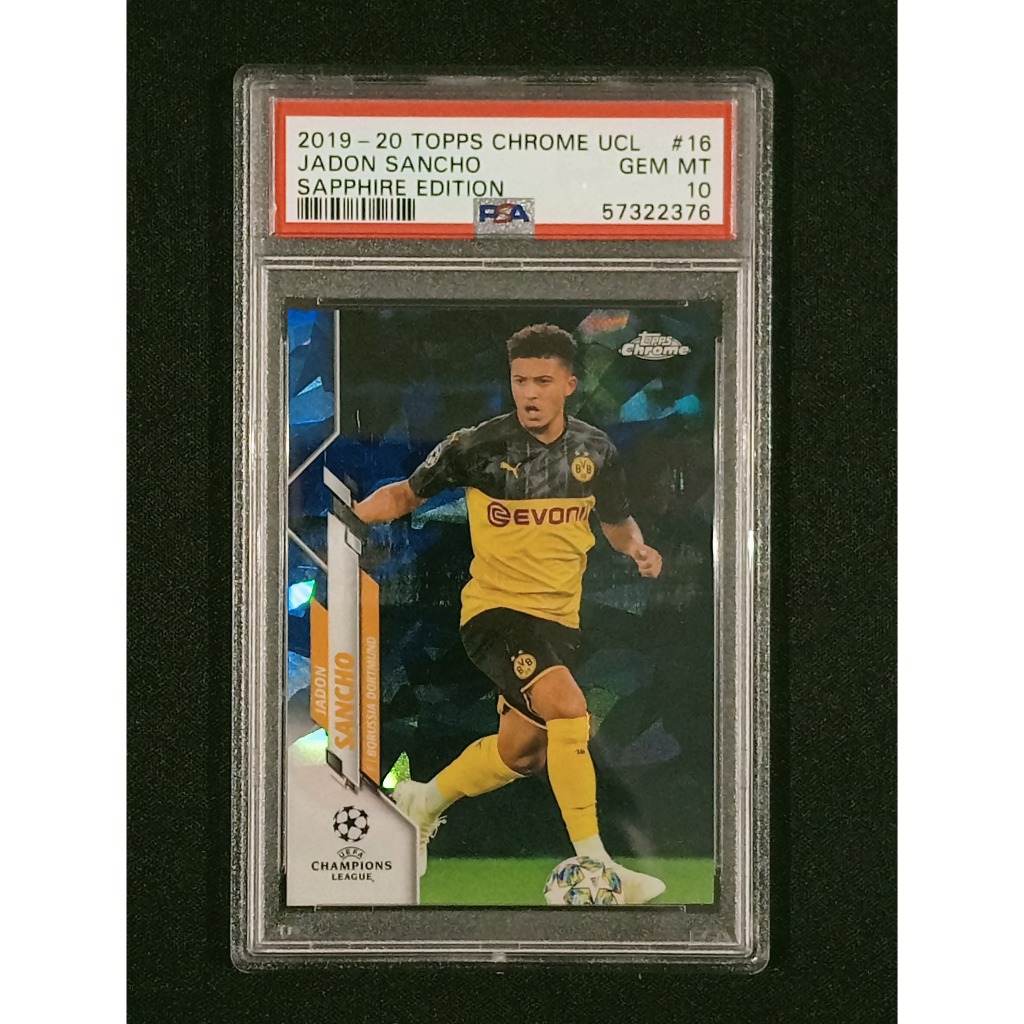 Jadon Sancho Rookie Card 2019 Topps Chrome Sapphire Edition PSA 10
