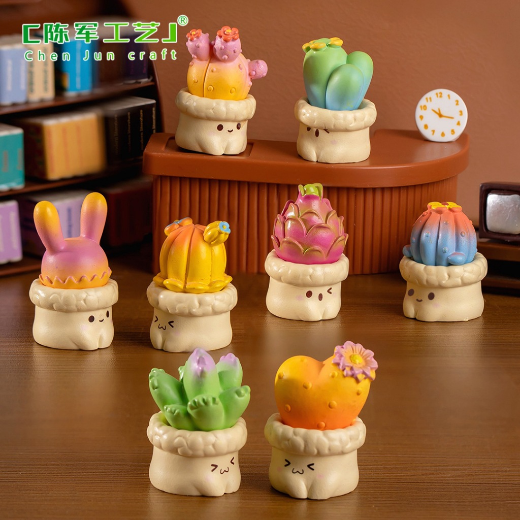 โมเดลจิ๋ว ชุดกระบองเพชรมีหน้า 5 แบบ สุดคิ้วท์ ตกแต่งโต๊ะทำงาน สวนจิ๋ว น่ารักไม่ซ้ำใคร ส่งจากไทย S012