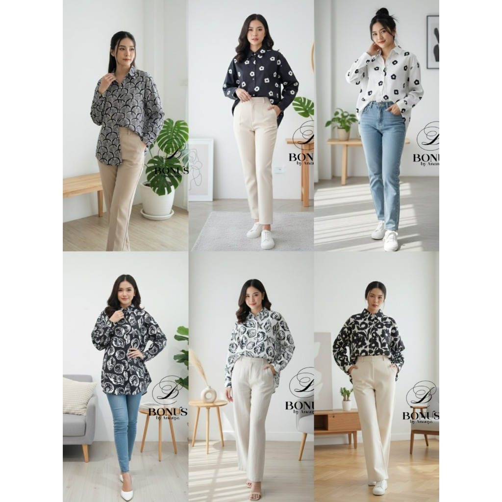 👉ทักแชทก่อนสั่ง👈เสื้อปกเชิ้ตแขนยาว ผ้าคอตตอลญี่ปุ่น ป้ายBonus by Ananya