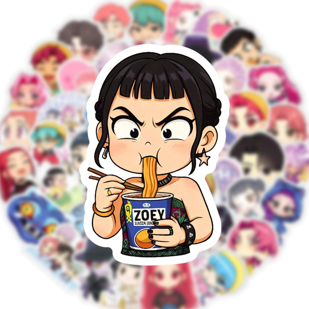50ชิ้น สติกเกอร์ Anime Korea K-Pop Demon Hunters อนิเมะ กันน้ำ | Sticker | Rumi, Mira, Saja Boys