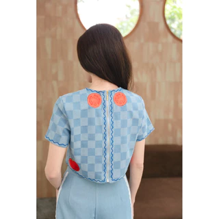 ร209 “Tomè Denim Setขายาว”ชุดยีนส์สต็อตสีอ่อน ลด50% ไม่รับเคลมหรือกดคืนนะคะ งานปักลายออกแบบเองของทางร้าน