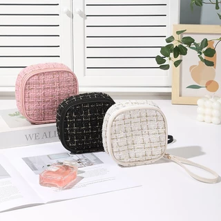 3สี กระเป๋าเครื่องสำอางแบบทอ ความจุขนาดเล็ก เหมาะสำหรับคุณผู้หญิง พกพาสะดวก