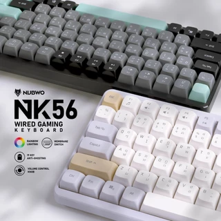 คีบอร์ดเกมมิ่ง Nubwo NK-52 NK-56 Gaming Keyboard คีย์บอร์ดมีไฟ มี knob ประกันศูนย์ 1 ปี