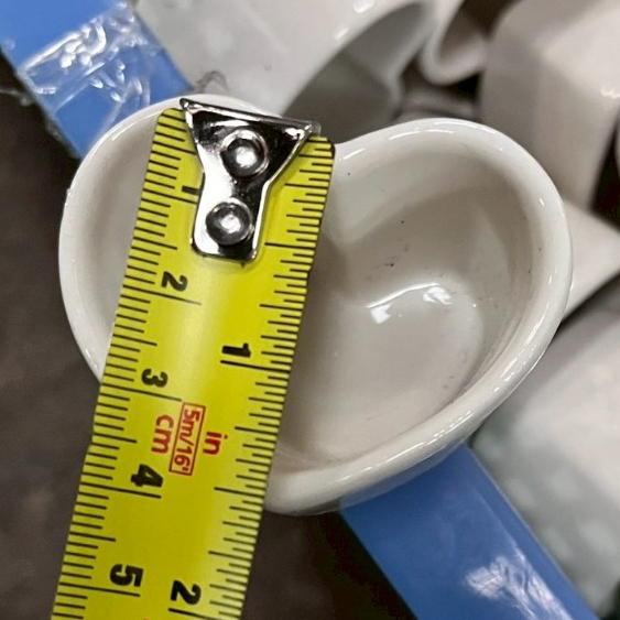 ถ้วยน้ำจิ้ม ถ้วยน้ำจิ้มรูปหัวใจ ถ้วยน้ำจิ้มสีขาว ทำจากเซรามิคเนื้อดี เข้าไมโครเวฟได้ - รูปที่ 3