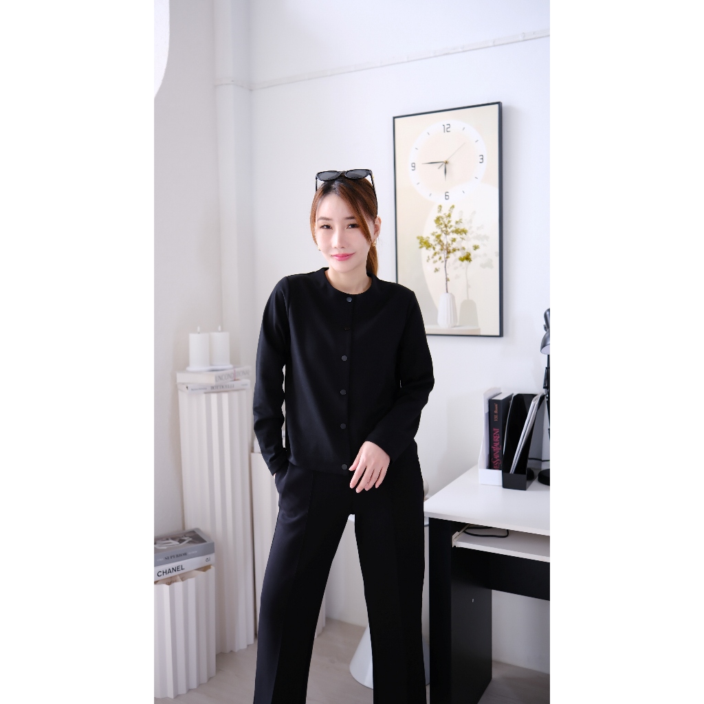 Lawyer Store I [724184] เสื้อแขนยาวผ้ายืด กระดุมแป๊ก ตามสีเสื้อ เสื้อเเขนยาว กระดุมใช้งานได้จริง เนื้อผ้าใส่สบาย รูปที่ 3