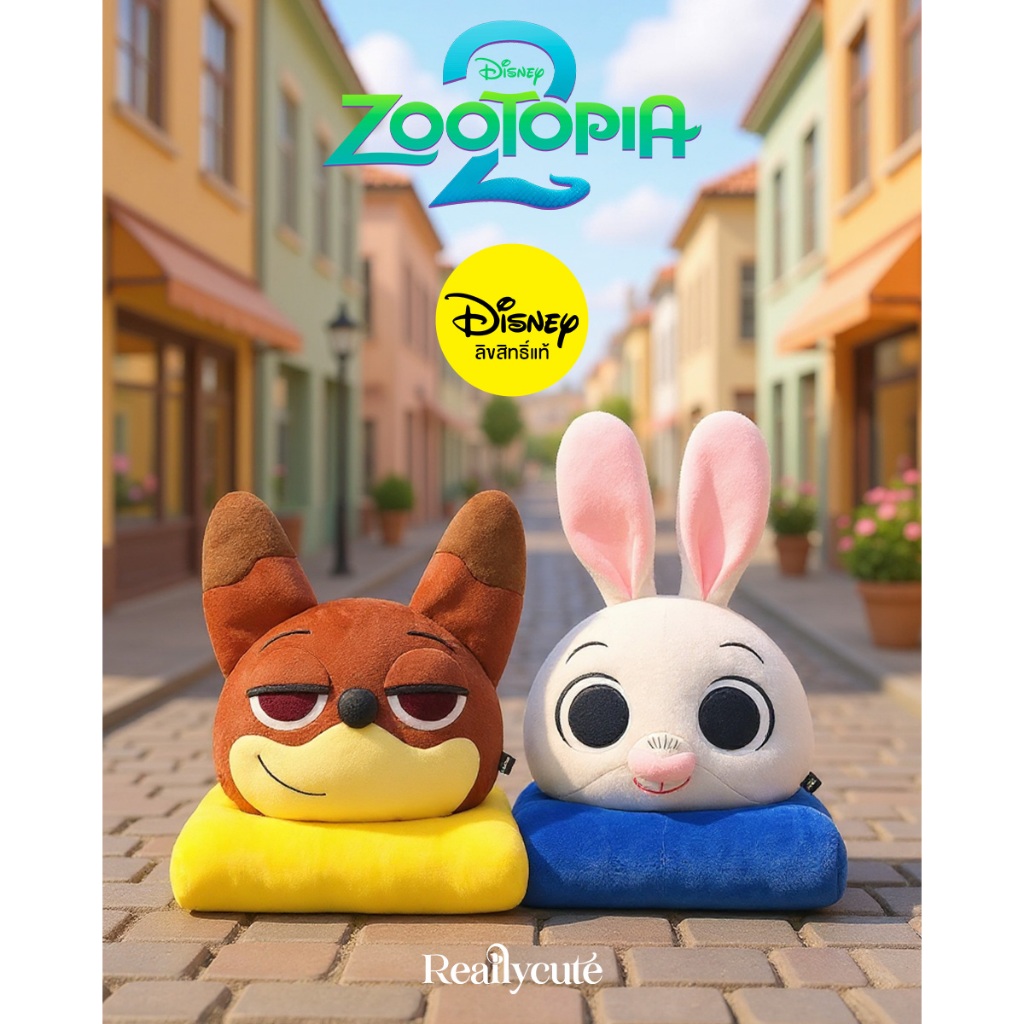 ลิขสิทธิ์แท้ หมอนอิง Disney Zootopia Judy Hopps & Nick Wilde 30CM