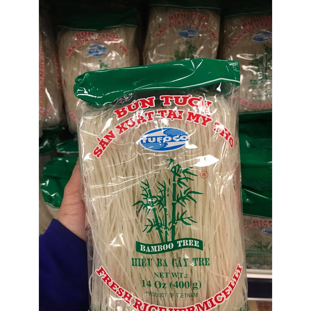 เส้นขนมจีนอบแห้งเวียดนามแท้ 400g. (Bún tươi) «บัน ตูย» ตราต้นไผ่ BAMBOO TREE สินค้านำเข้า ฮาลาล