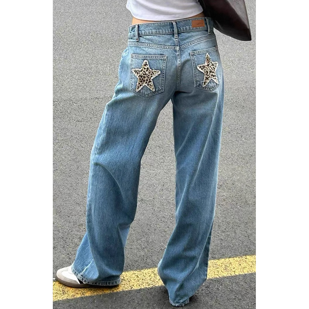 พร้อมส่ง 🌺 Subdued | Low-Waist Star Patch Jeans