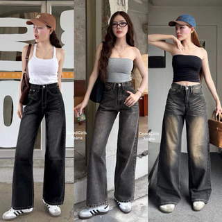 New Baggy Jeans🖤 กางเกงยีนส์ขากระบอกใหญ่ เอวสูง ผ้าไม่ยืด สะโพกปล่อยต้นขากว้าง กางเกงยีนส์ผู้หญิง