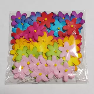 [100 ดอก] ดอกไม้กระดาษ (ตู่ด้าย) ดอกไม้ประดิษฐ์ ไม่มีก้าน ชุดคละสี Artificial Paper Flower 16-20 mm