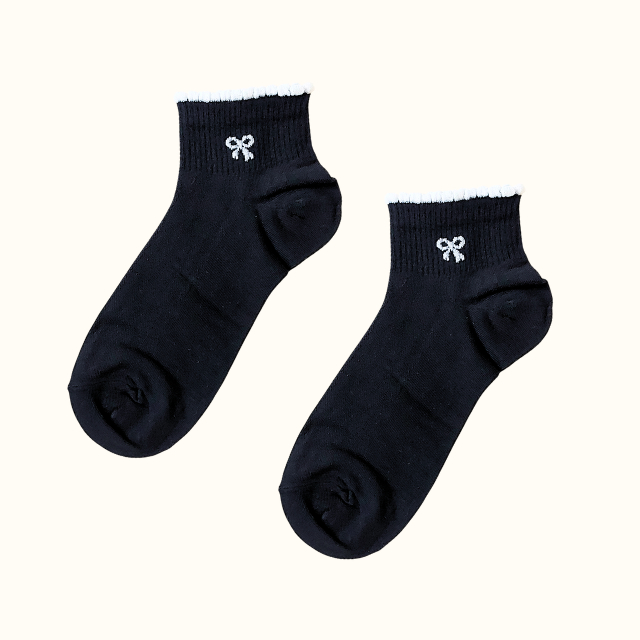 🖤⚪ ถุงเท้าข้อสั้น โทนขาวดำแมชกับชุดง่าย คอลเลคชั่น “Black Spot” ⚪🖤 - รูปที่ 3