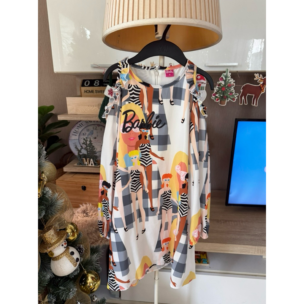 เดรส barbie size 12 fourp’s house สภาพดี 8 ขวบใส่ได้