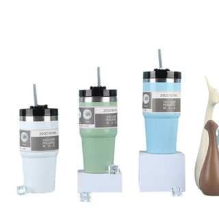 แก้วเก็บความเย็น 20OZ/600ML สแตนเลสแท้ 304 มีหลอด ฝาแบบหมุน เก็บอุณหภูมิร้อน รับประกันไอน้ำไม่เกาะแก้ว มีให้เลือก 13 สี