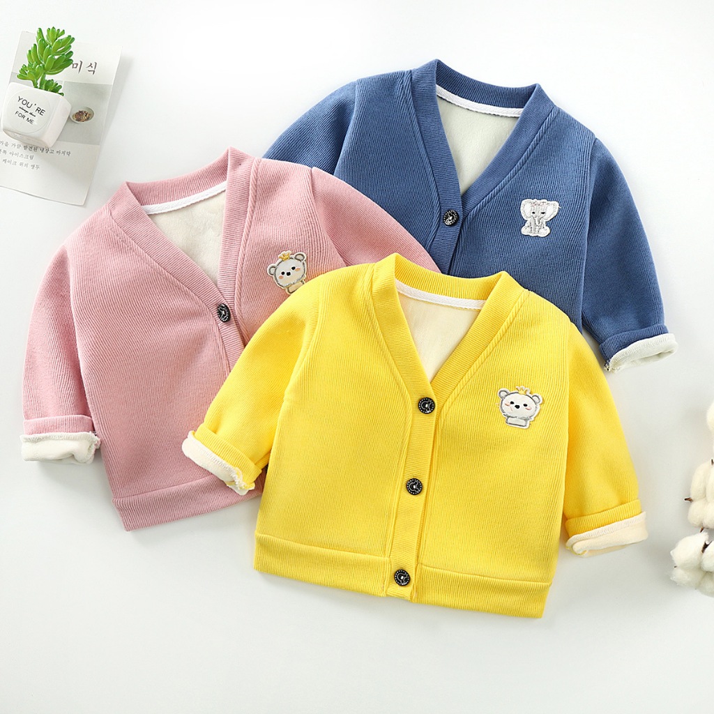 Babyonline(Y361)2M8 N6-OF1 (ส่งด่วน1วัน)เสื้อแจ็คเก็ตแขนยาวกันหนาวผ้าฝ้ายลายการ์ตูนน่ารักสำหรับเด็กผู้หญิงเด็กผู้ชาย
