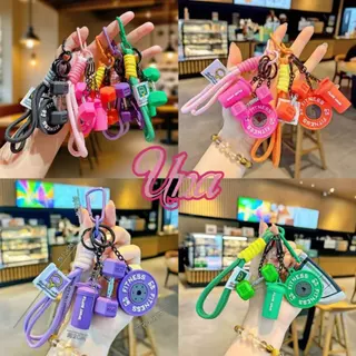 Una Gift Shop(ZC610)❣🇹🇭🚚พร้อมส่ง❣พวงกุญแจฟิตเนส แก้วน้ำดัมเบลแผ่นน้ำหนักจำลอง มีหลากหลายสีน่ารักๆ