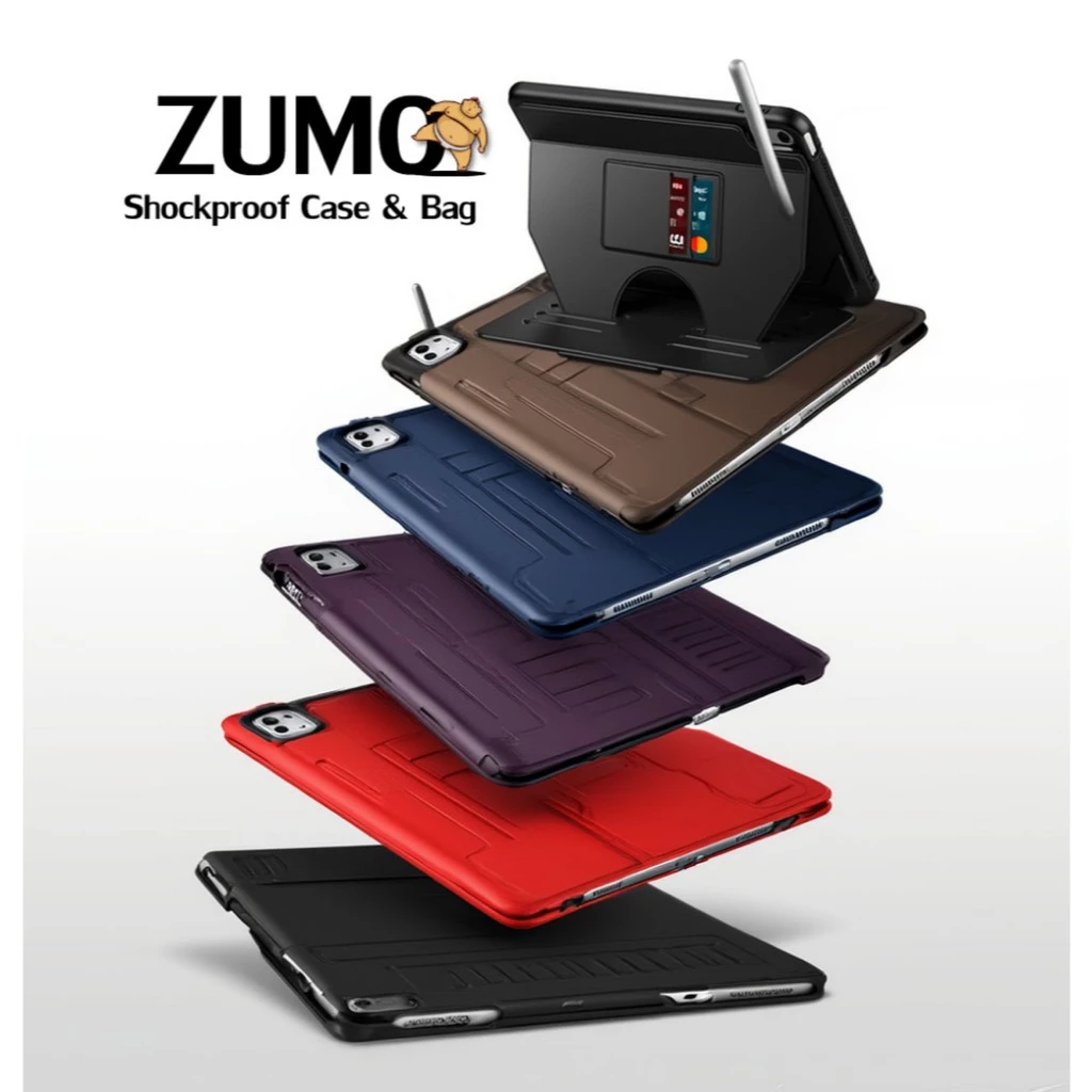 ZUMO เคส สำหรับ iPAD Air 4 / 5 / 6 / 7 11 2024 Pro 11 2018/20/21/22 Gen 10 10.9 mini 6 / 7 A16