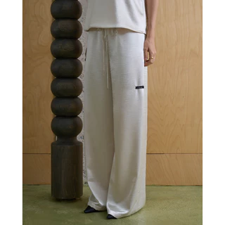 Patcha.co - IRIS Relaxed Satin Wide-Lig Pants in Mist Blue and Ivory กางเกงขายาวผ้าซาติน - PCCB037