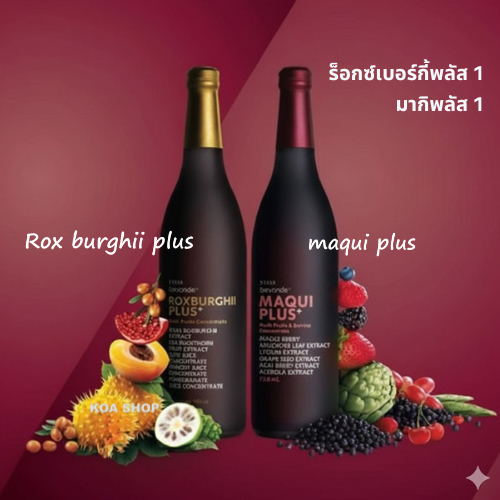 beyonde ส่งฟรี ‼️ ร็อกซ์เบอร์กี้พลัส 1 ขวด + มากิพลัส 1 ขวด บียอนด์ beyonde Rox Burghii Plus+ Maqui 
