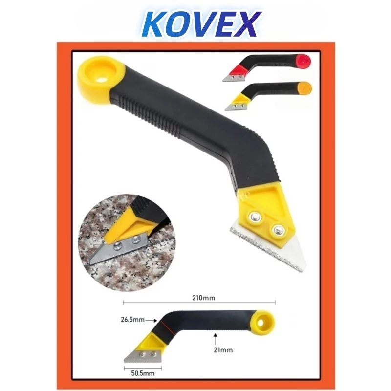 KOVEXมีดขูดลอกยาแนว(ถอดเปลี่ยนใบมีดได้) มีดขูดร่องยาแนวกระเบื้อง เซาะร่องหินอ่อน แกรนิตโต้ กระเบื้อง