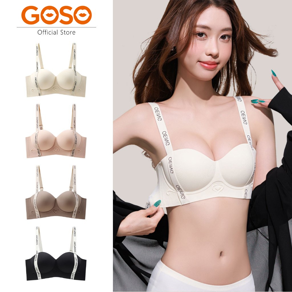 GOSO ยกทรงดันทรง บราไร้โครง เสื้อชั้นใน ไร้โครง บราดันทรง ฟองบาง ชุดชั้นในผู้หญิง ยกทรง บรา bra