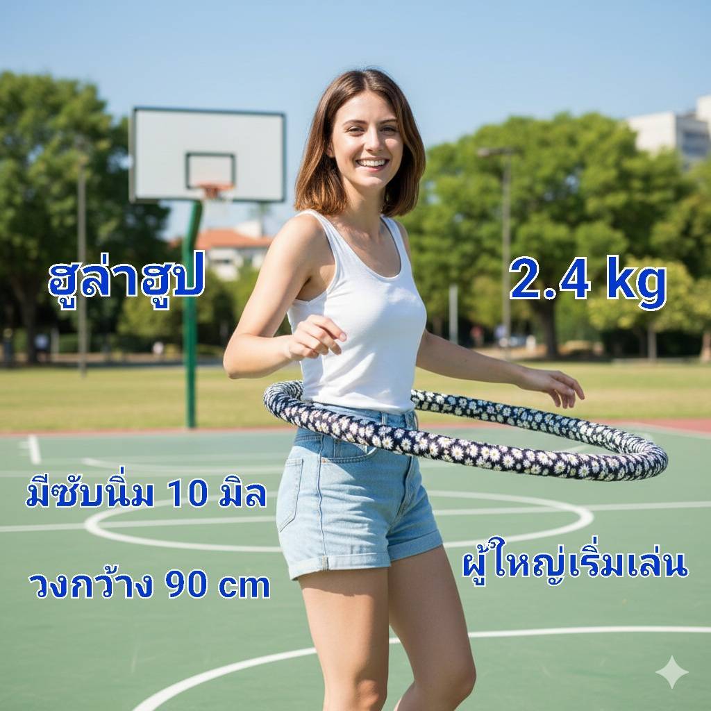 ฮูล่าฮูป 2.4 กิโล  ซับโฟมนุ่ม " หนา 10 มิล "  เล่นไม่เจ็บเอว เล่นสนุกบริหารหน้าท้องได้ดี